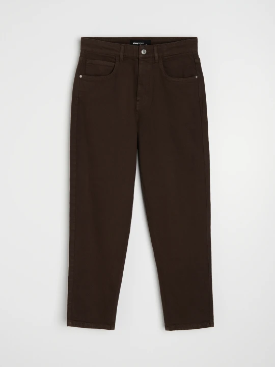 Zdjęcie produktu Sinsay - Bawełniane jeansy mom fit comfort - brązowy
