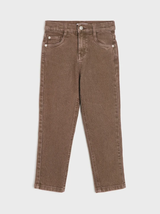 Zdjęcie produktu Sinsay - Bawełniane jeansy straight fit - brązowy