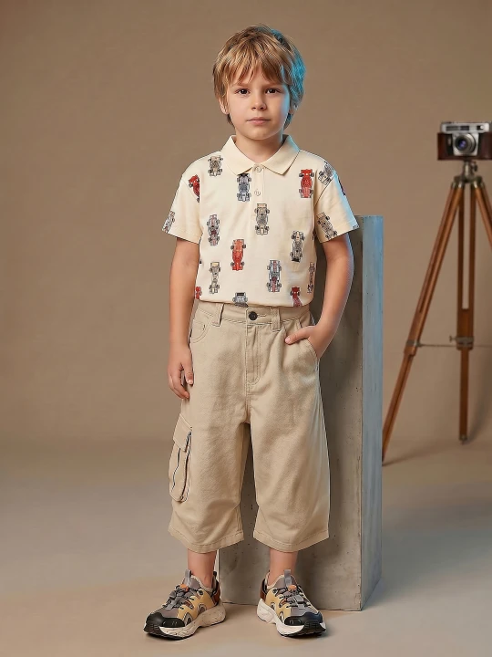 Zdjęcie produktu Sinsay - Bawełniane jeansy wide leg 3/4 - kremowy