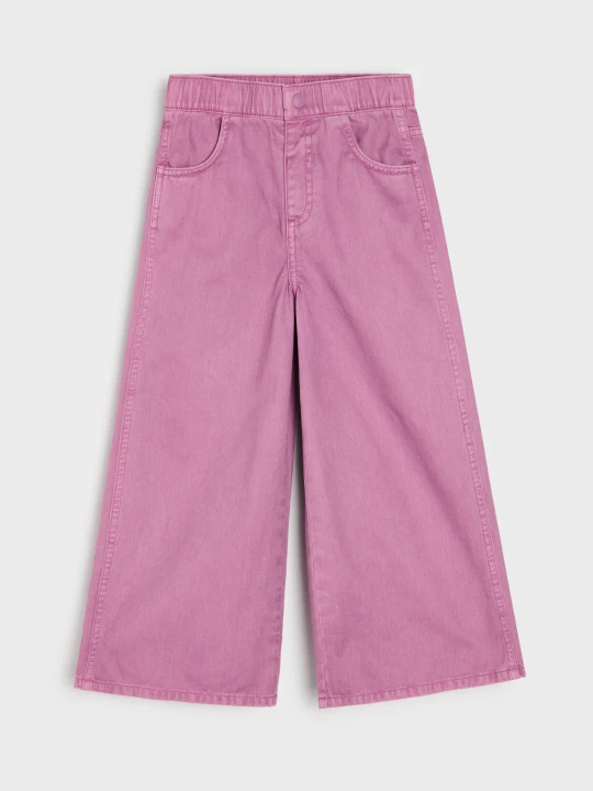 Zdjęcie produktu Sinsay - Bawełniane jeansy wide leg - fioletowy