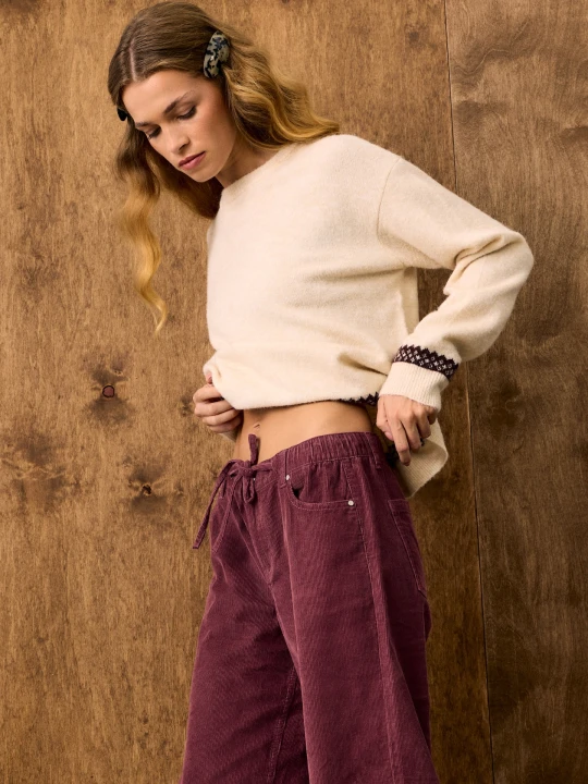 Zdjęcie produktu Sinsay - Bawełniane jeansy wide leg - fioletowy