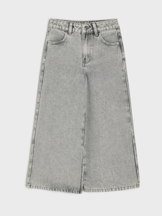 Zdjęcie produktu Sinsay - Bawełniane jeansy wide leg - szary