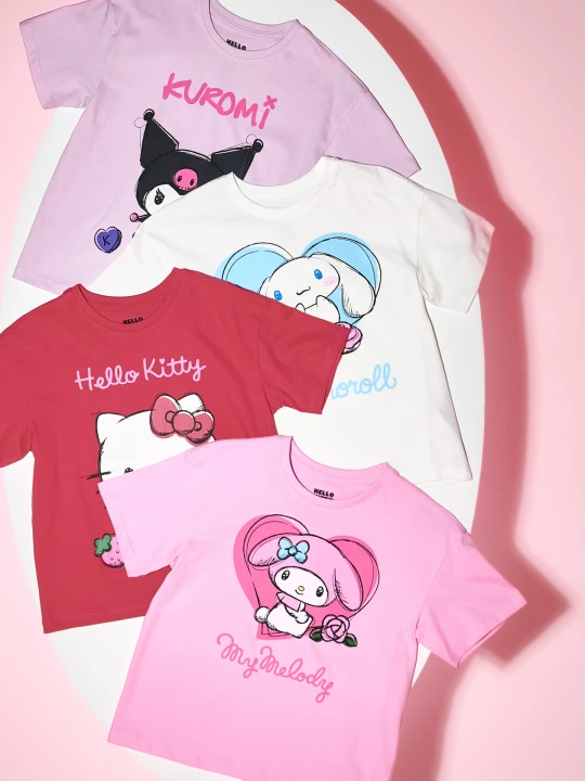 Zdjęcie produktu Sinsay - Bawełniane koszulki 4 pack Hello Kitty and Friends - wielobarwny