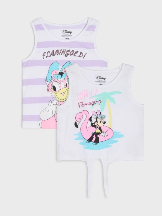 Zdjęcie produktu Sinsay - Bawełniane koszulki bez rękawów z nadrukiem 2 pack Minnie Mouse - wielobarwny
