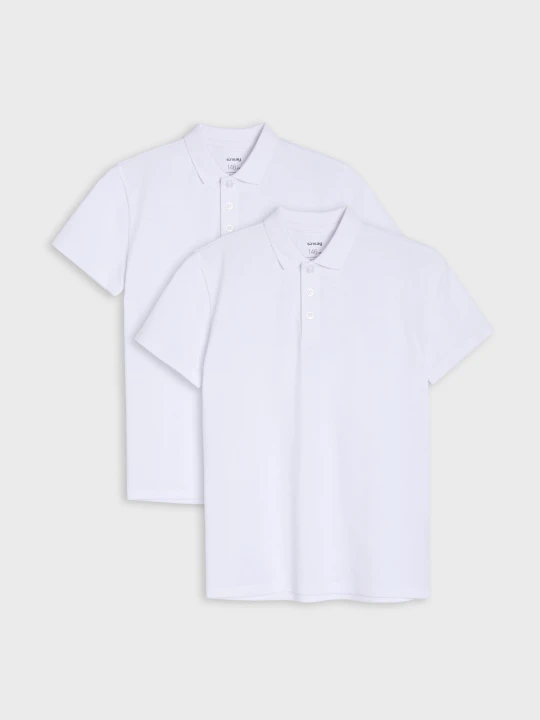 Zdjęcie produktu Sinsay - Bawełniane koszulki polo 2 pack - biały