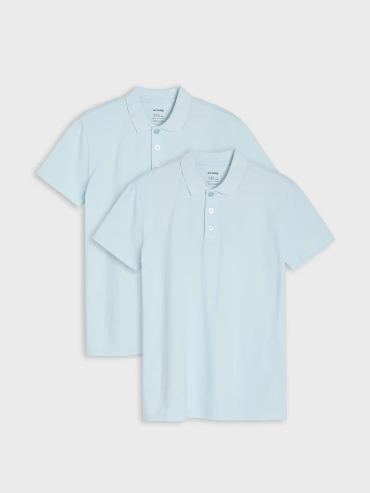 Zdjęcie produktu Sinsay - Bawełniane koszulki polo 2 pack - błękitny