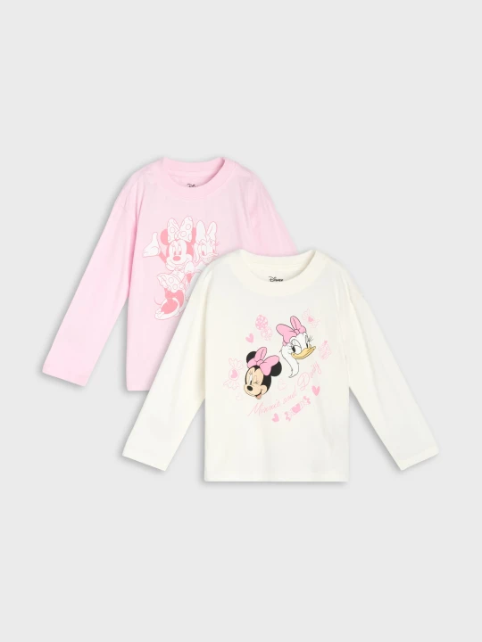 Zdjęcie produktu Sinsay - Bawełniane koszulki z długim rękawem 2 pack Disney - kremowy