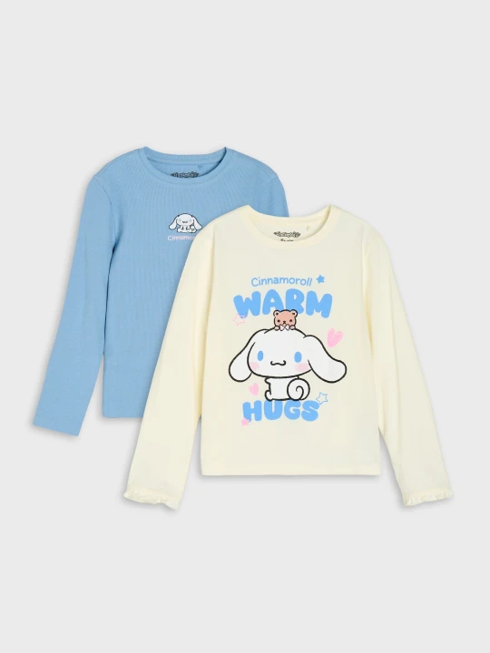 Zdjęcie produktu Sinsay - Bawełniane koszulki z długim rękawem Cinnamoroll 2 pack - wielobarwny
