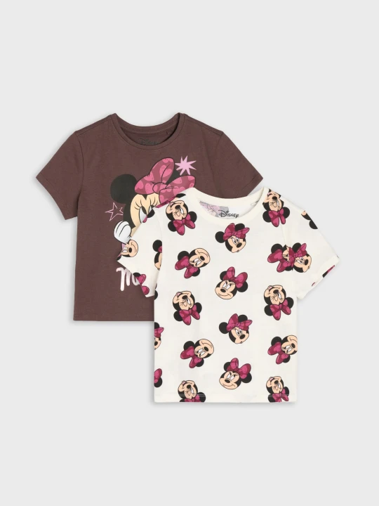Zdjęcie produktu Sinsay - Bawełniane koszulki z nadrukiem 2 pack Minnie Mouse - wielobarwny