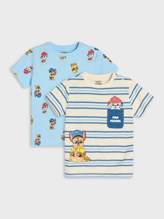 Zdjęcie produktu Sinsay - Bawełniane koszulki z nadrukiem 2 pack PAW Patrol - beżowy