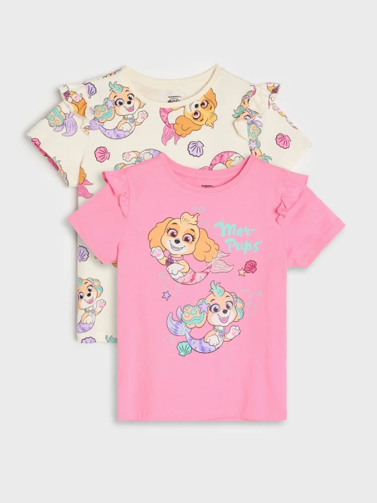 Zdjęcie produktu Sinsay - Bawełniane koszulki z nadrukiem 2 pack PAW Patrol - wielobarwny