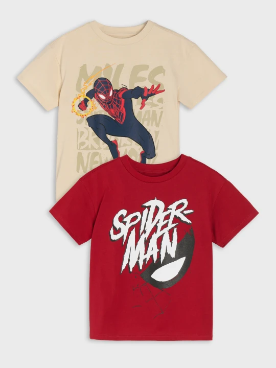 Zdjęcie produktu Sinsay - Bawełniane koszulki z nadrukiem 2 pack Spider-Man - wielobarwny