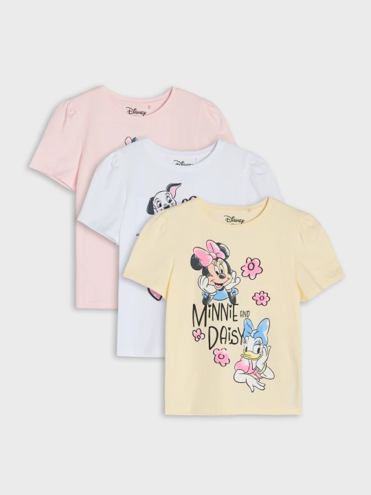 Zdjęcie produktu Sinsay - Bawełniane koszulki z nadrukiem 3 pack Disney - biały