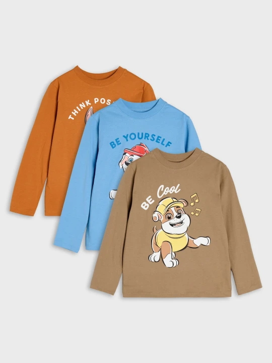 Zdjęcie produktu Sinsay - Bawełniane koszulki z nadrukiem 3 pack PAW Patrol - wielobarwny