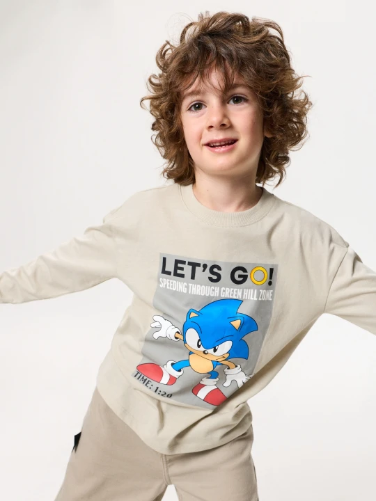 Zdjęcie produktu Sinsay - Bawełniane koszulki z nadrukiem 3 pack Sonic the Hedgehog - wielobarwny