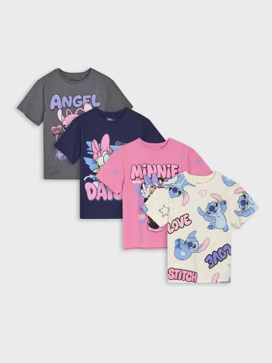 Zdjęcie produktu Sinsay - Bawełniane koszulki z nadrukiem 4 pack Disney - wielobarwny