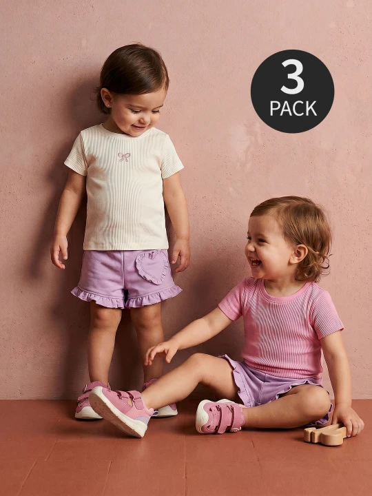 Zdjęcie produktu Sinsay - Bawełniane koszulki z prążkowanej dzianiny 3 pack - kremowy