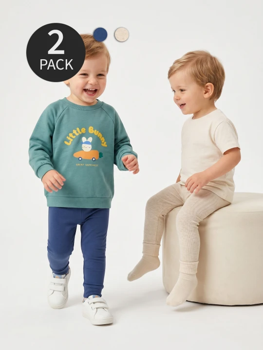 Zdjęcie produktu Sinsay - Bawełniane legginsy 2 pack - beżowy