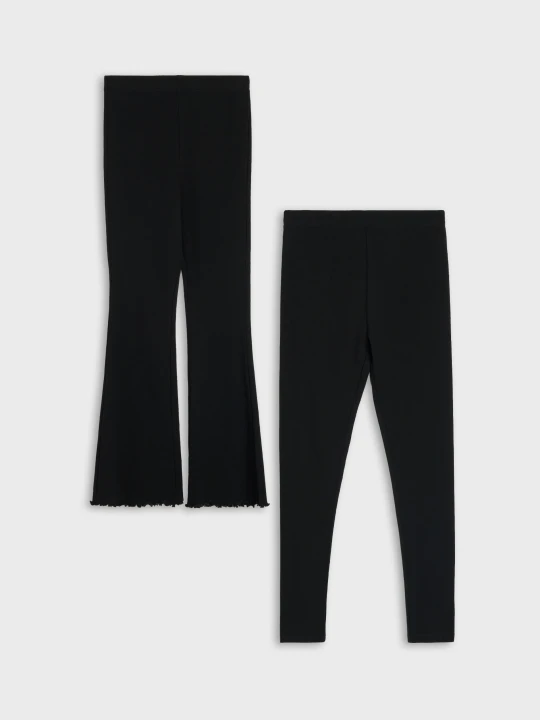 Zdjęcie produktu Sinsay - Bawełniane legginsy 2 pack - czarny
