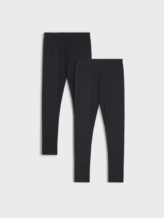 Zdjęcie produktu Sinsay - Bawełniane legginsy 2 pack - czarny