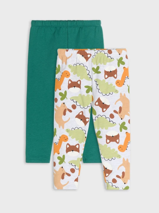 Zdjęcie produktu Sinsay - Bawełniane legginsy 2 pack - green spruce
