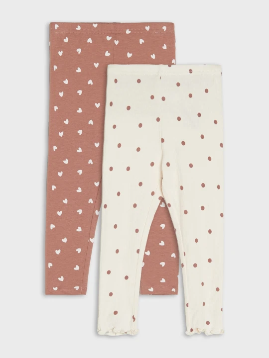 Zdjęcie produktu Sinsay - Bawełniane legginsy 2 pack - kremowy