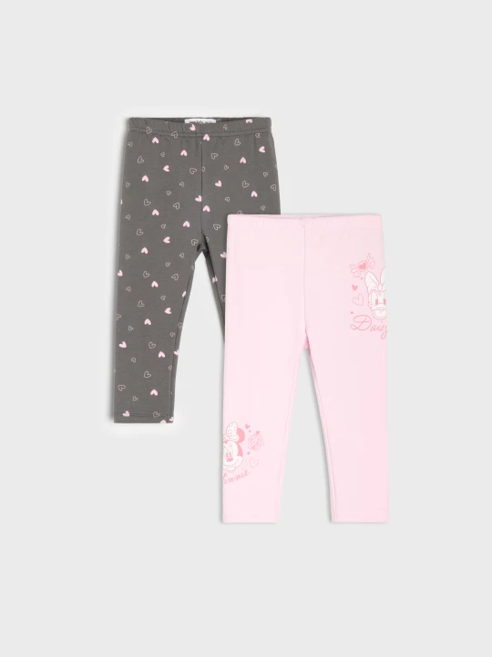 Zdjęcie produktu Sinsay - Bawełniane legginsy 2 pack Minnie Mouse - szary