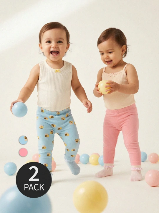 Zdjęcie produktu Sinsay - Bawełniane legginsy 2 pack - niebieski