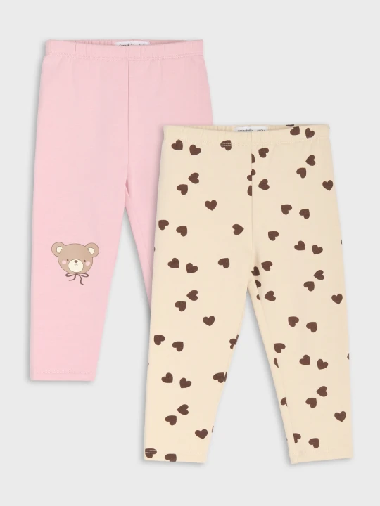 Zdjęcie produktu Sinsay - Bawełniane legginsy 2 pack - różowy