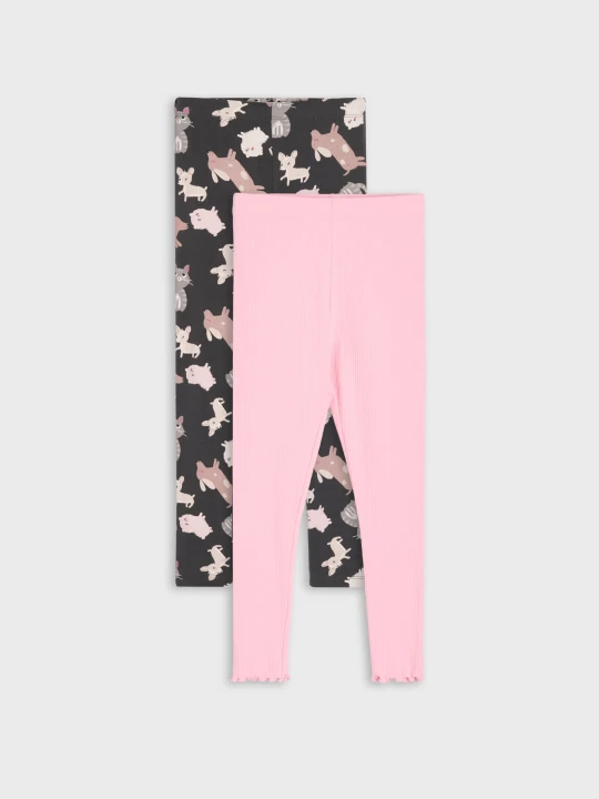 Zdjęcie produktu Sinsay - Bawełniane legginsy 2 pack - wielobarwny