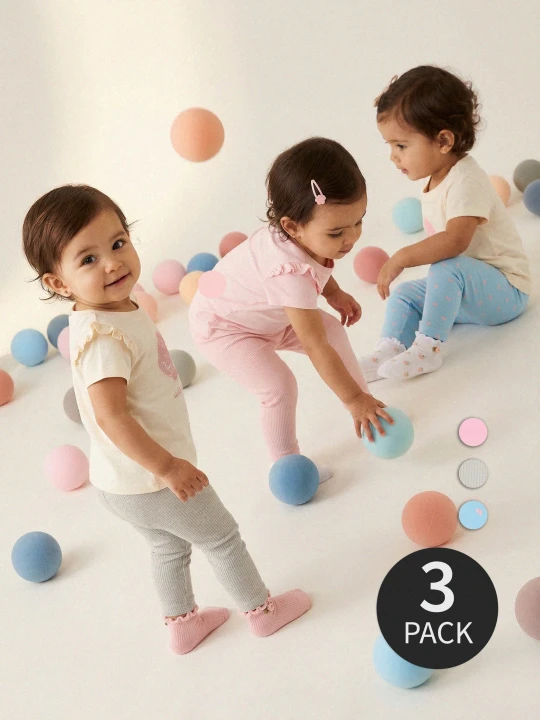 Zdjęcie produktu Sinsay - Bawełniane legginsy 3 pack - błękitny