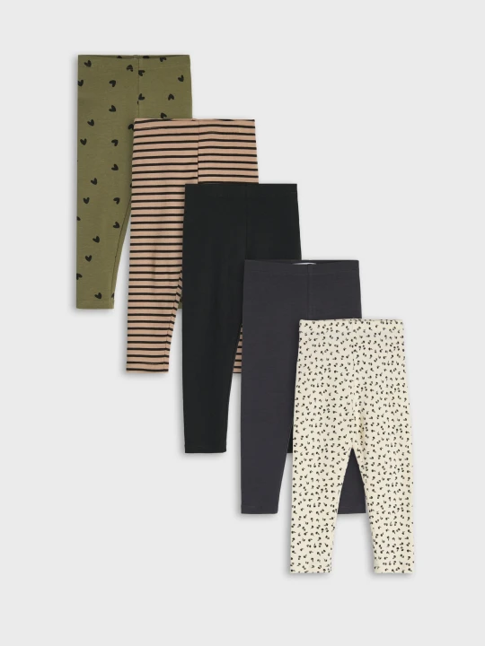 Zdjęcie produktu Sinsay - Bawełniane legginsy 5 pack - kremowy