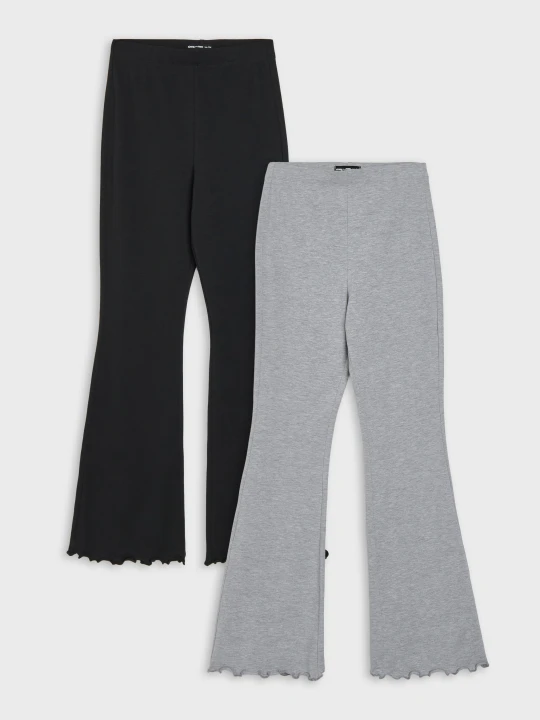 Zdjęcie produktu Sinsay - Bawełniane legginsy flare 2 pack - czarny