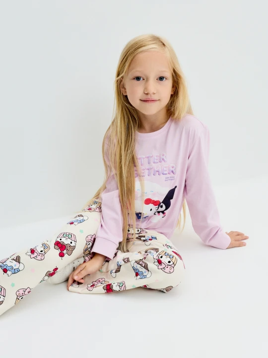 Zdjęcie produktu Sinsay - Bawełniane legginsy flare 2 pack Hello Kitty - wielobarwny