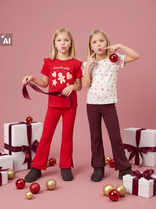 Zdjęcie produktu Sinsay - Bawełniane legginsy flare 2 pack - wielobarwny