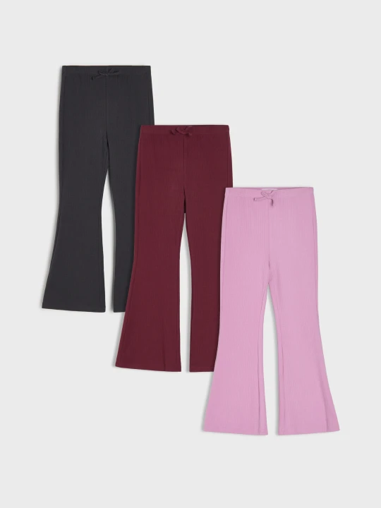 Zdjęcie produktu Sinsay - Bawełniane legginsy flare 3 pack - wielobarwny
