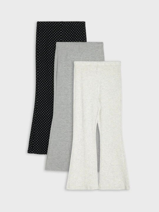 Zdjęcie produktu Sinsay - Bawełniane legginsy flare 3 pack - wielobarwny