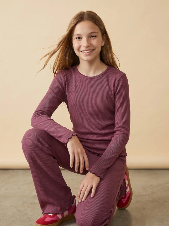Zdjęcie produktu Sinsay - Bawełniane legginsy flare - bordowy