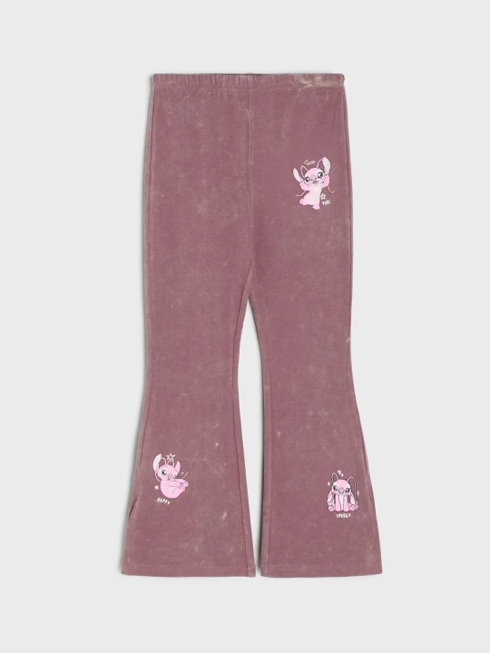 Zdjęcie produktu Sinsay - Bawełniane legginsy flare Stitch - różowy