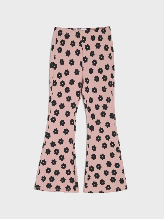 Zdjęcie produktu Sinsay - Bawełniane legginsy flare w kwiatki - różowy