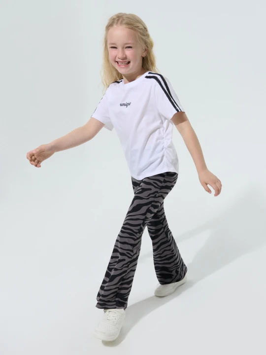 Zdjęcie produktu Sinsay - Bawełniane legginsy flare w zebrę - szary