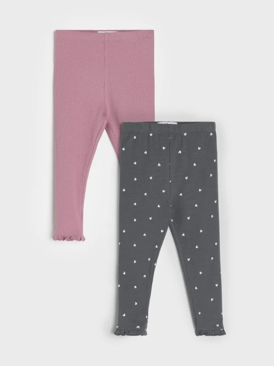 Zdjęcie produktu Sinsay - Bawełniane legginsy z falbanką 2 pack - szary