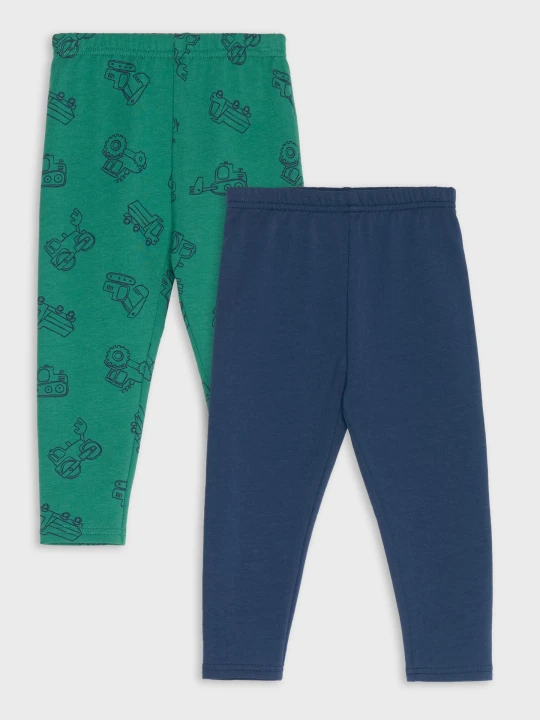 Zdjęcie produktu Sinsay - Bawełniane legginsy z motywem pojazdów 2 pack - zielony