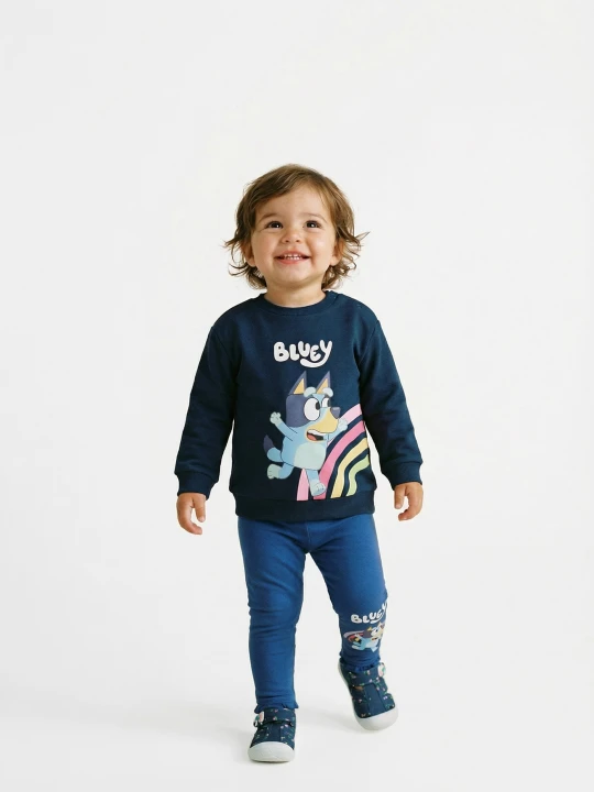 Zdjęcie produktu Sinsay - Bawełniane legginsy z nadrukiem Bluey - fioletowy