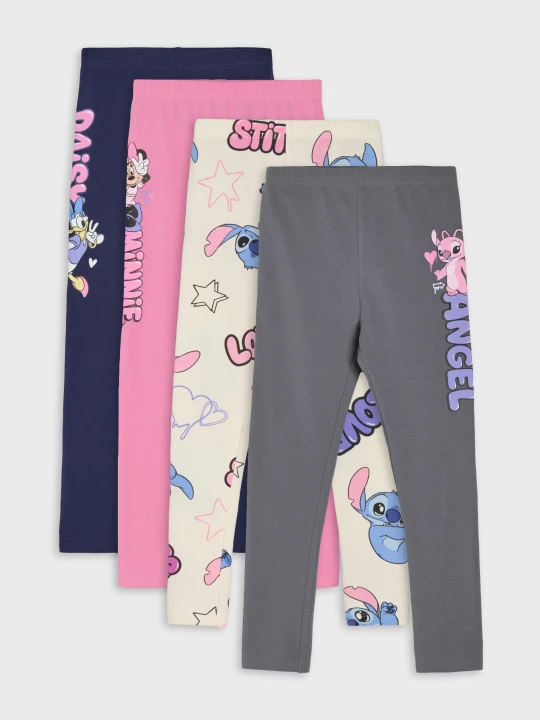 Zdjęcie produktu Sinsay - Bawełniane legginsy z nadrukiem Disney 4 pack - wielobarwny