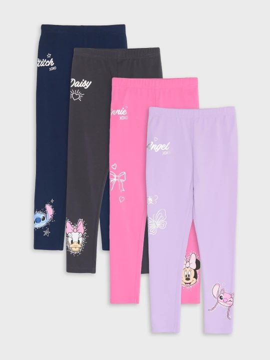 Zdjęcie produktu Sinsay - Bawełniane legginsy z nadrukiem Disney 4 pack - wielobarwny
