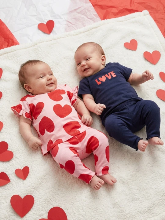 Zdjęcie produktu Sinsay - Bawełniane legginsy z ozdobnymi falbankami 2 pack - różowy