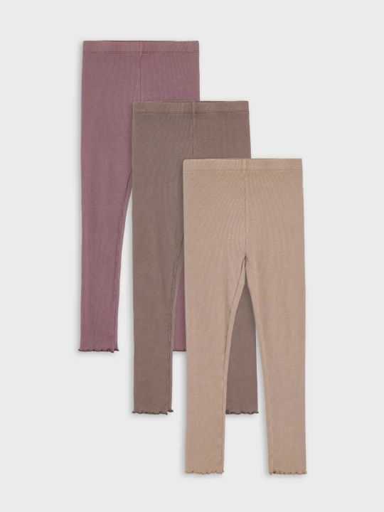 Zdjęcie produktu Sinsay - Bawełniane legginsy z prążkowanej dzianiny 3 pack - wielobarwny
