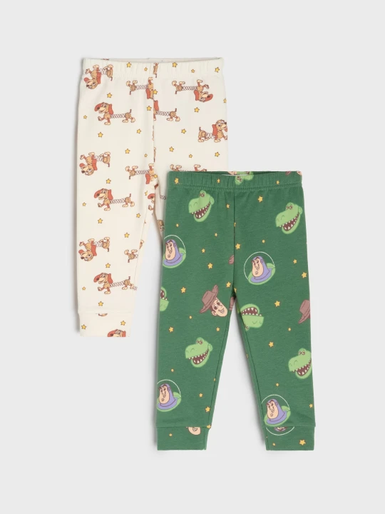 Zdjęcie produktu Sinsay - Bawełniane legginsy ze wzorem 2 pack Toy Story - kremowy