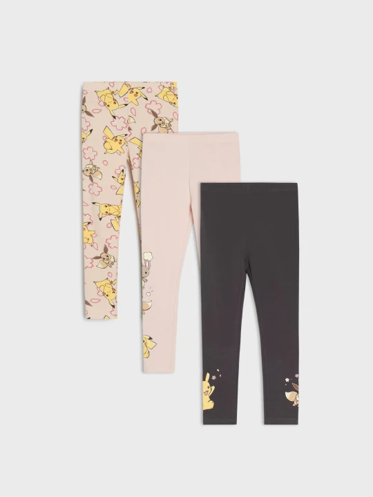 Zdjęcie produktu Sinsay - Bawełniane legginsy ze wzorem 3 pack Pokémon - szary